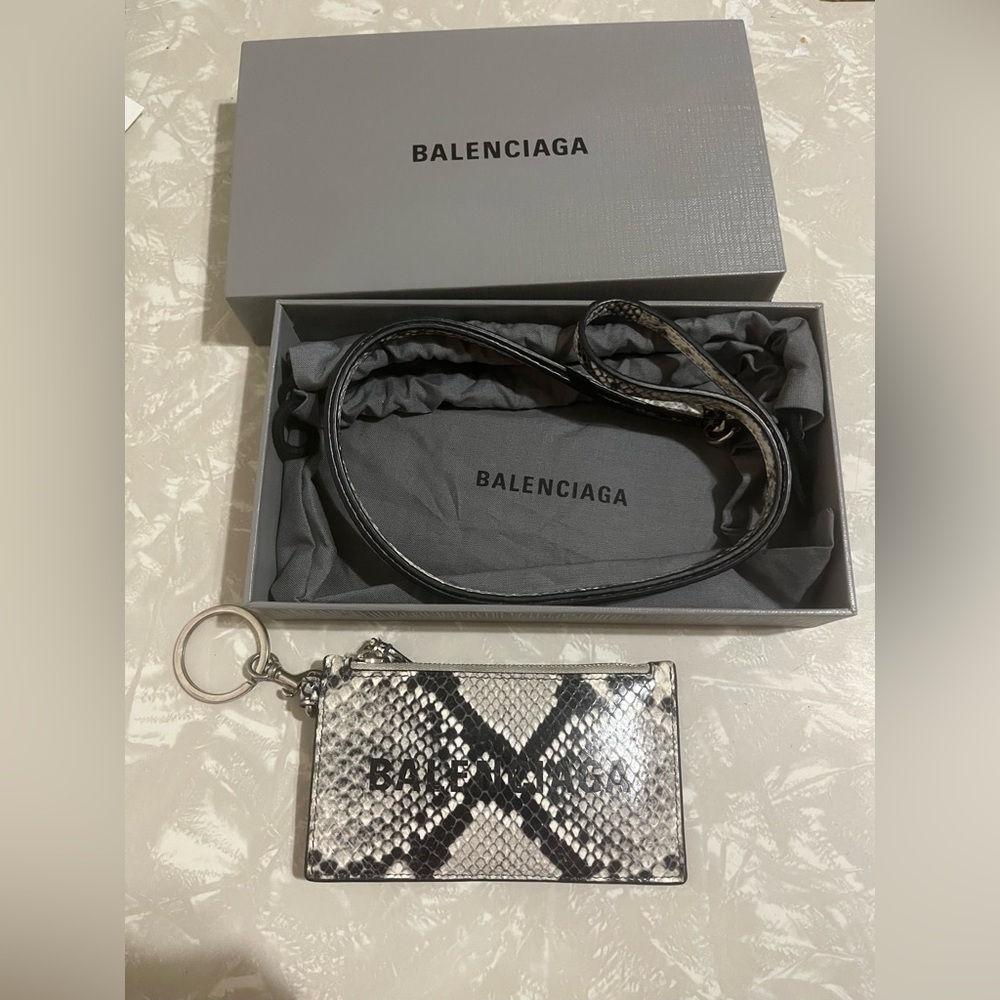 Balenciaga wallet with lanyard and original box/dustbag